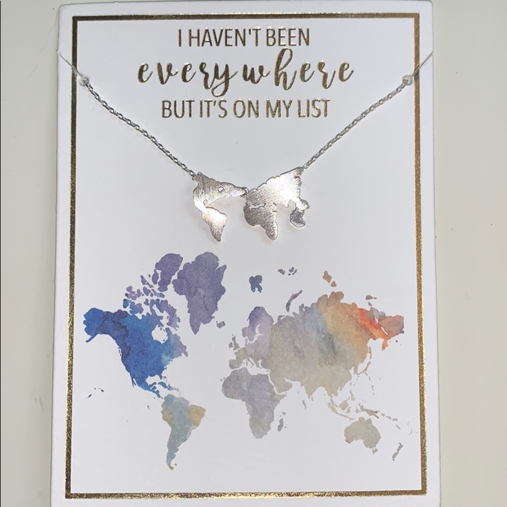 world map necklace